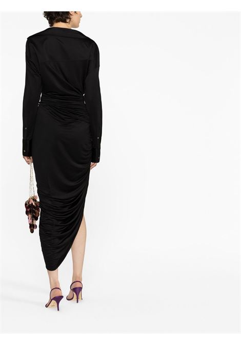 Black asymmetric V-neck dress - women ALEXANDER WANG | 1CC2236571001